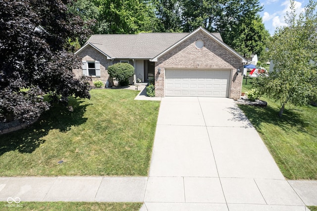 1804 Emerald Pines Ln, Westfield, IN 46074 - ranch-style home with brick siding, an attached garage, driveway, and a front yard