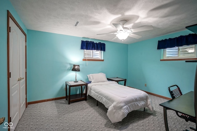 1804 Emerald Pines Ln, Westfield, IN 46074 - carpeted bedroom featuring ceiling fan and a textured ceiling