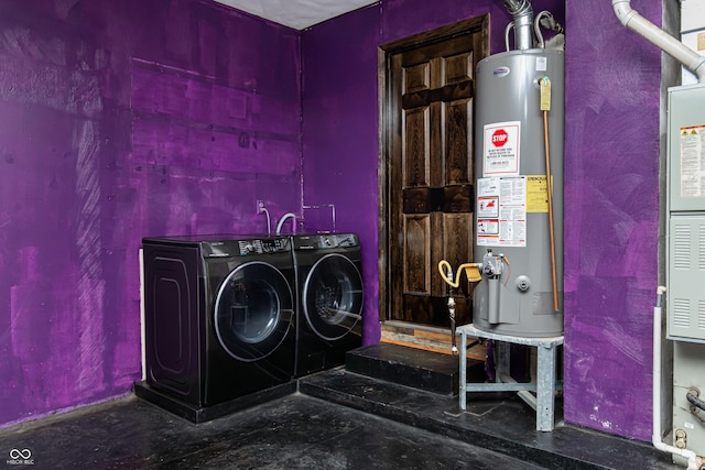 1202 E Stop 10th Rd, Indianapolis, IN 46227 - laundry area featuring water heater and independent washer and dryer