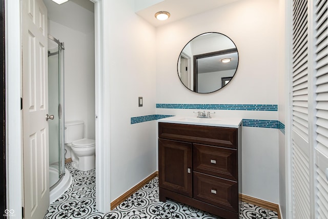 1202 E Stop 10th Rd, Indianapolis, IN 46227 - bathroom with vanity, tile patterned floors, and a shower stall