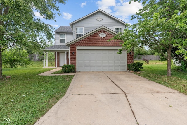 2359 Bremhaven Ct, Indianapolis, IN 46229 - traditional-style house featuring brick siding, concrete driveway, an attached garage, and a shingled roof
