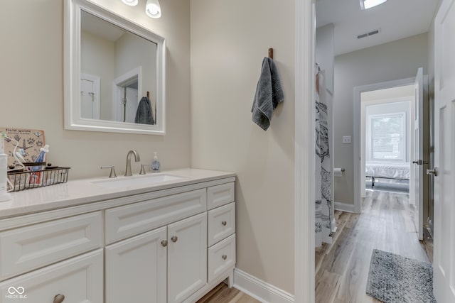 847 E Jefferson St, Franklin, IN 46131 - bathroom featuring wood finished floors and vanity