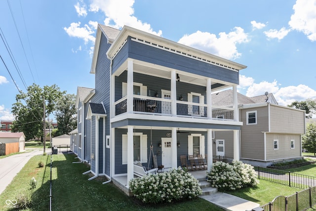 847 E Jefferson St, Franklin, IN 46131 - back of property featuring a balcony and a porch