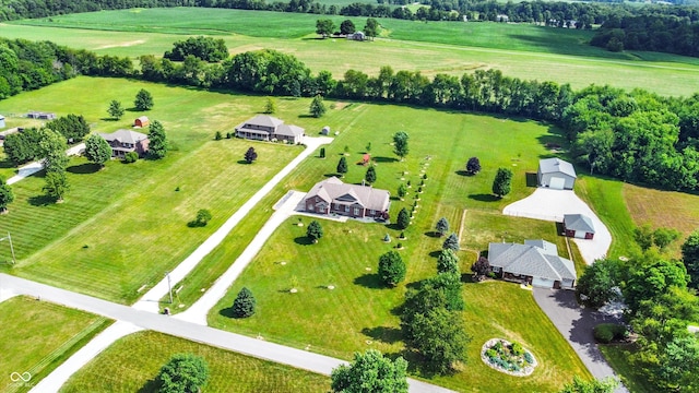421 Lowry St, Jamestown, IN 46147 - aerial view of sparsely populated area with agricultural land and a tree filled landscape