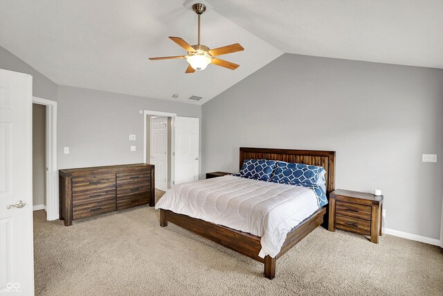 421 Lowry St, Jamestown, IN 46147 - carpeted bedroom featuring lofted ceiling and ceiling fan