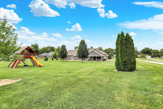 421 Lowry St, Jamestown, IN 46147 - view of grassy yard with a playground