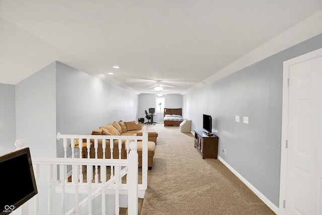 421 Lowry St, Jamestown, IN 46147 - living area with carpet flooring and ceiling fan