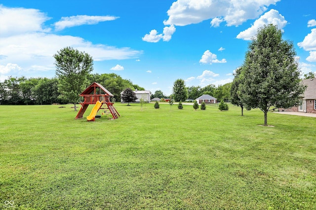 421 Lowry St, Jamestown, IN 46147 - view of grassy yard with a playground