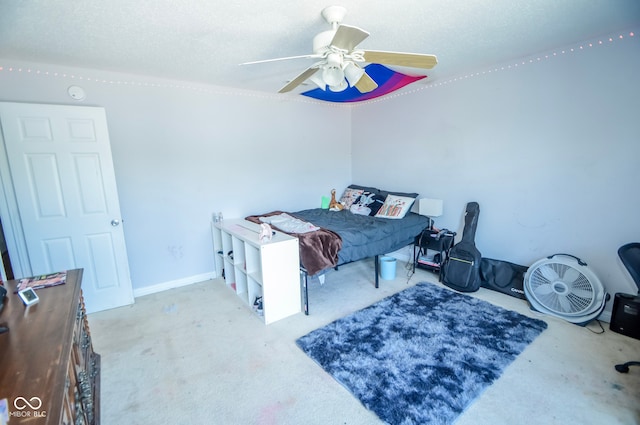 5652 Apple Branch Way, Indianapolis, IN 46237 - carpeted bedroom featuring ceiling fan and a textured ceiling