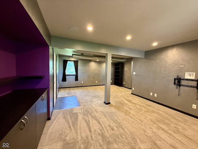 9808 E Troy Ave, Indianapolis, IN 46239 - basement featuring carpet flooring and recessed lighting