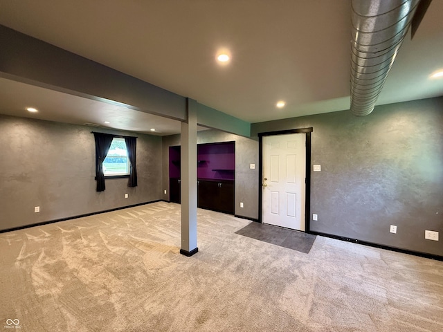 9808 E Troy Ave, Indianapolis, IN 46239 - basement featuring carpet flooring and recessed lighting