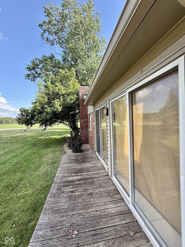 9808 E Troy Ave, Indianapolis, IN 46239 - wooden terrace with a yard