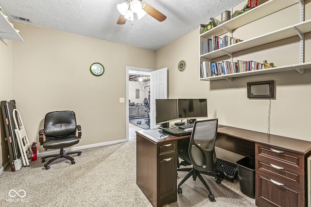 11 Stratford Way, Danville, IN 46122 - carpeted office space featuring ceiling fan and a textured ceiling