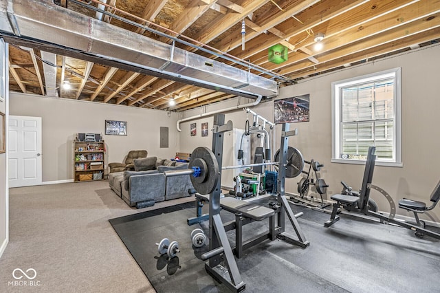 11 Stratford Way, Danville, IN 46122 - workout room with electric panel and baseboards