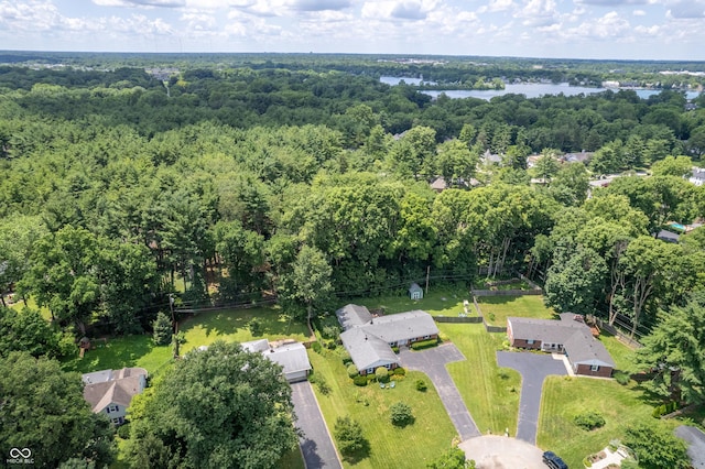 7780 Cree Trl, Indianapolis, IN 46250 - aerial view of property's location with a forest and a nearby body of water