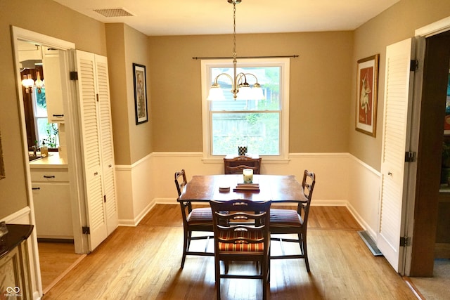 7780 Cree Trl, Indianapolis, IN 46250 - dining space with a chandelier and light wood-style floors
