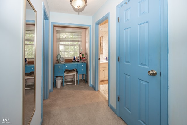 12602 Lockerbie Cir, Carmel, IN 46033 - corridor featuring light carpet