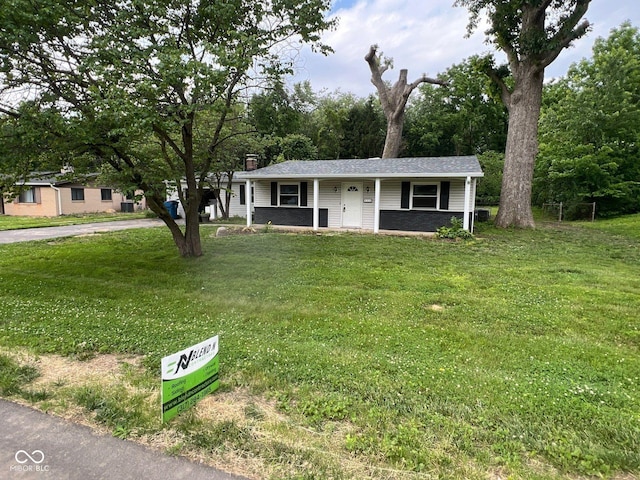 830 Stardust Blvd, Noblesville, IN 46060 - view of front of house featuring covered porch, a front lawn, and a chimney