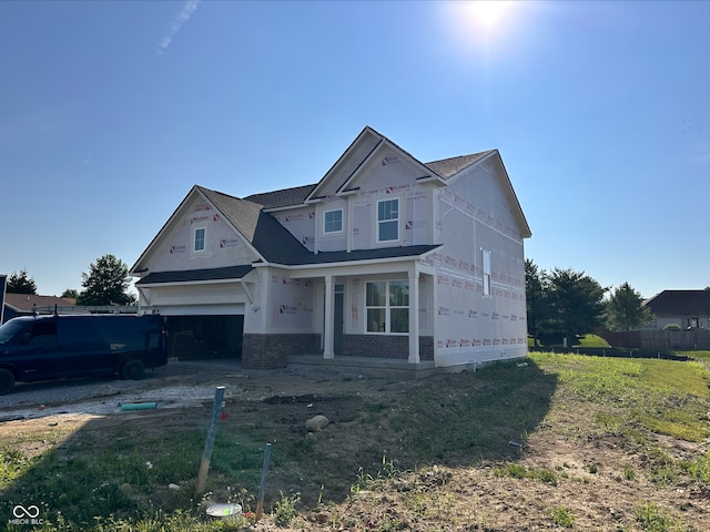 3110 Montgomery Blvd, Lapel, IN 46051 - property under construction with covered porch and brick siding