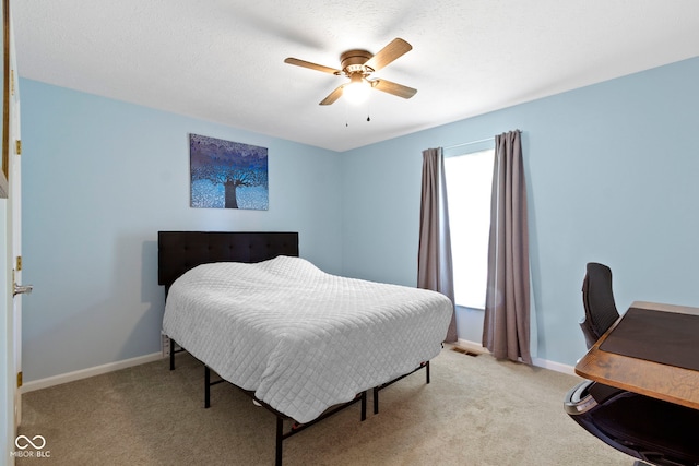 7683 Madden Dr, Fishers, IN 46038 - bedroom with light carpet, a desk, and a ceiling fan