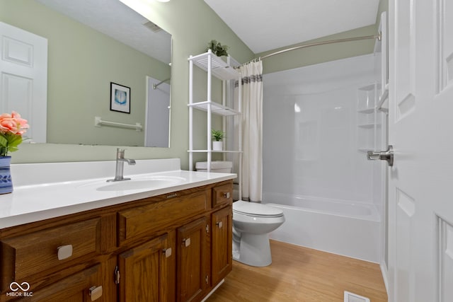 7683 Madden Dr, Fishers, IN 46038 - bathroom featuring vanity, shower / tub combo, and wood finished floors