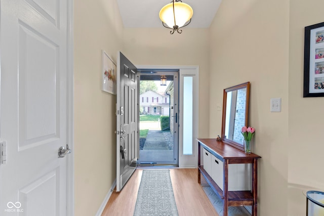 7683 Madden Dr, Fishers, IN 46038 - entryway with light wood-style flooring and baseboards