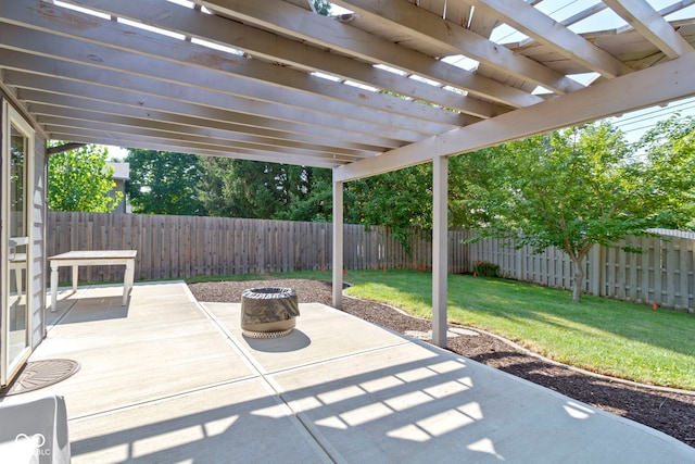 7683 Madden Dr, Fishers, IN 46038 - fenced backyard featuring a patio area and a pergola