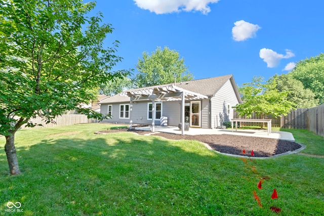 7683 Madden Dr, Fishers, IN 46038 - back of property with a pergola, a fenced backyard, and a patio area