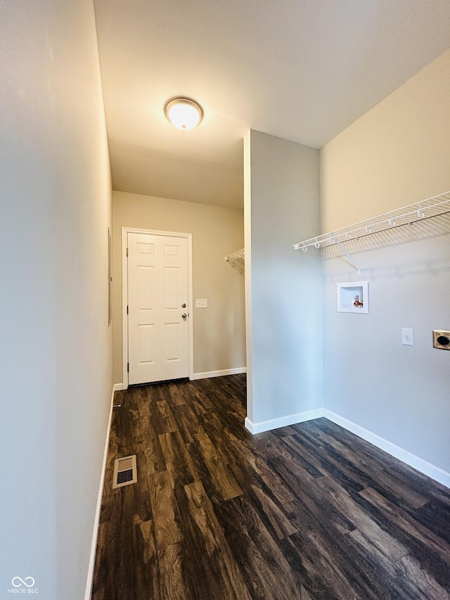 10 Doe Creek Cir, Cloverdale, IN 46120 - washroom featuring dark wood finished floors, hookup for a washing machine, and hookup for an electric dryer