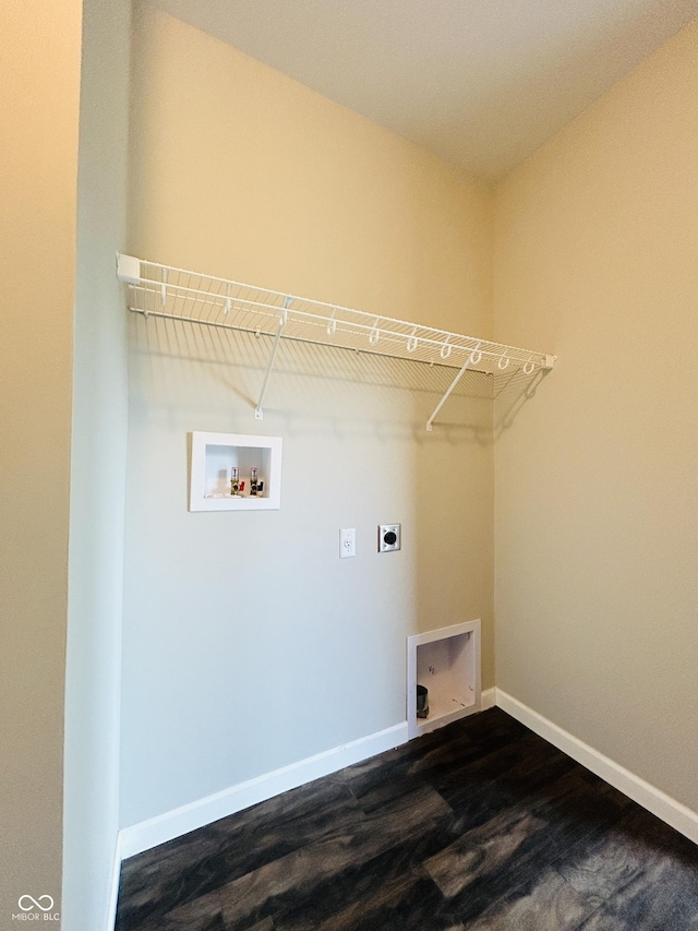 10 Doe Creek Cir, Cloverdale, IN 46120 - laundry room featuring hookup for an electric dryer, dark wood-style flooring, and hookup for a washing machine
