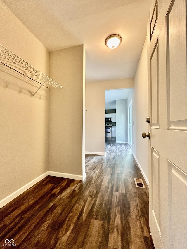 10 Doe Creek Cir, Cloverdale, IN 46120 - walk in closet with dark wood-type flooring