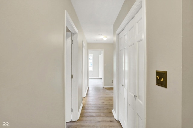 3302 Beech Dr, Columbus, IN 47203 - hallway with light wood-style floors and baseboards