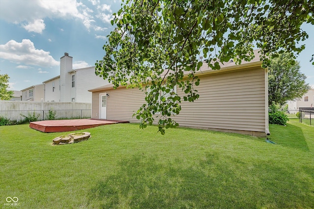 3183 Hemlock St, Whiteland, IN 46184 - fenced yard featuring a deck