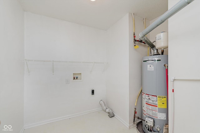 3183 Hemlock St, Whiteland, IN 46184 - washroom featuring gas water heater, electric dryer hookup, and washer hookup