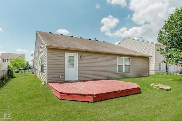 3183 Hemlock St, Whiteland, IN 46184 - back of house featuring a fenced backyard and a wooden deck