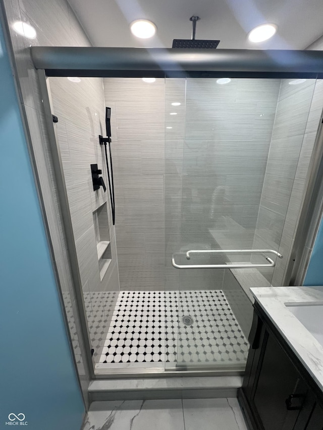 3834 N Mitthoefer Rd, Indianapolis, IN 46235 - bathroom featuring a stall shower and vanity
