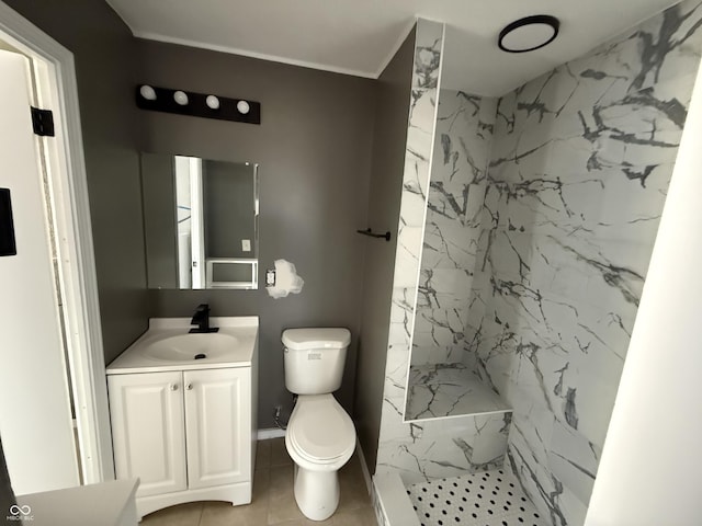 3834 N Mitthoefer Rd, Indianapolis, IN 46235 - full bathroom featuring vanity and a marble finish shower