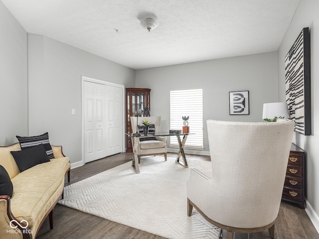 6730 Spirit Lake Dr Unit 202, Indianapolis, IN 46220 - office area with wood finished floors and a textured ceiling