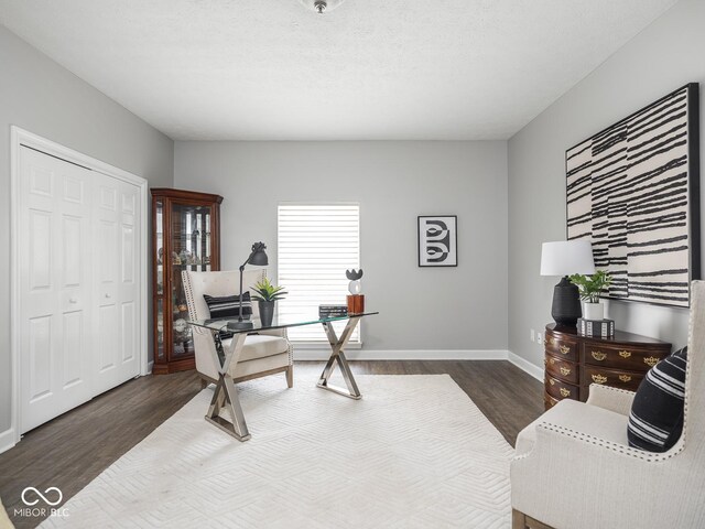 6730 Spirit Lake Dr Unit 202, Indianapolis, IN 46220 - home office with dark wood-style floors and baseboards