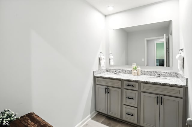 18750 Terra Vis Pl, Westfield, IN 46074 - bathroom featuring double vanity and baseboards