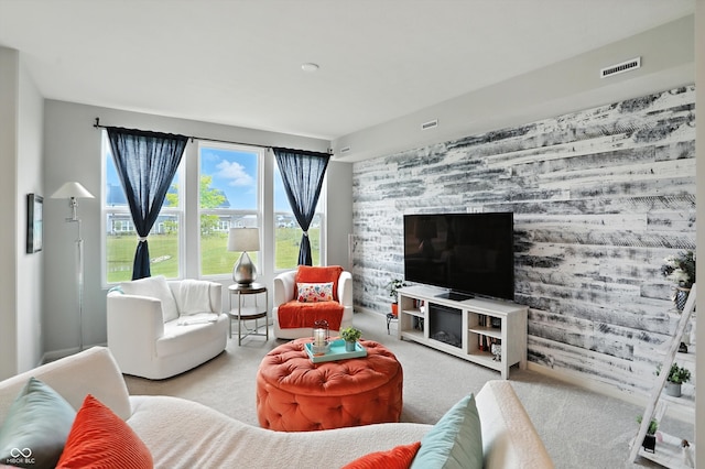 18750 Terra Vis Pl, Westfield, IN 46074 - carpeted living room with an accent wall