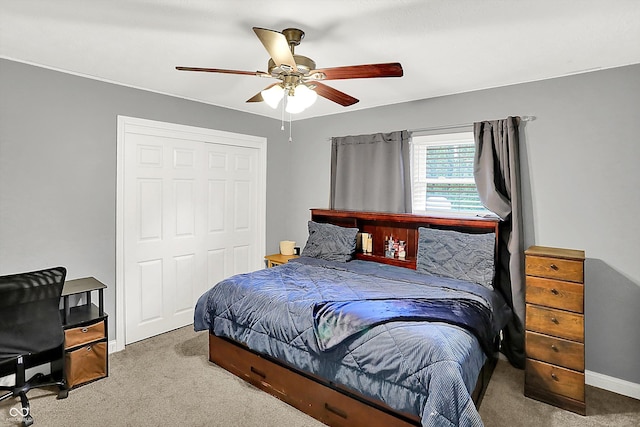 125 E Waterbury Rd, Indianapolis, IN 46227 - carpeted bedroom with ceiling fan and baseboards