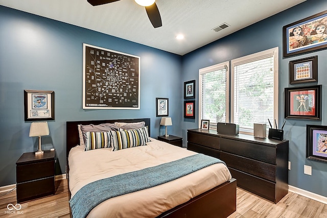 1551 N Park Ave, Indianapolis, IN 46202 - bedroom featuring wood finished floors, a ceiling fan, and a desk