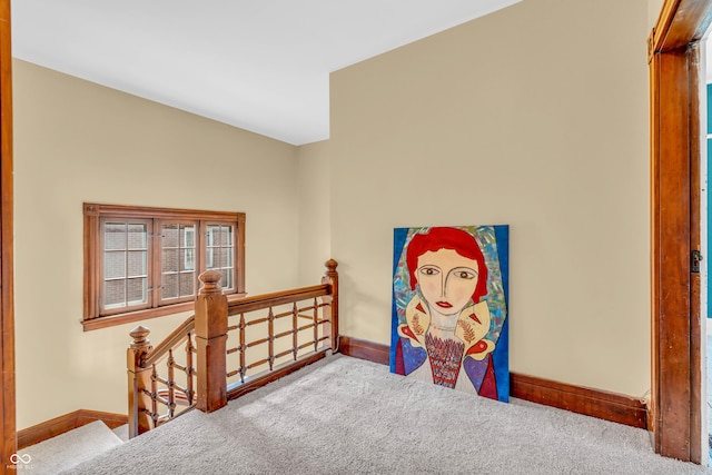 408 E Wabash Ave, Crawfordsville, IN 47933 - hall with an upstairs landing and carpet
