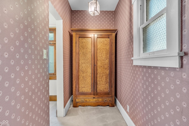 408 E Wabash Ave, Crawfordsville, IN 47933 - corridor featuring carpet and wallpapered walls