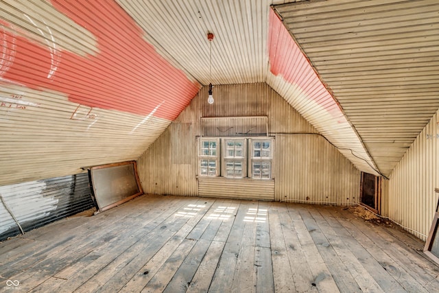 408 E Wabash Ave, Crawfordsville, IN 47933 - additional living space featuring wood-type flooring and vaulted ceiling