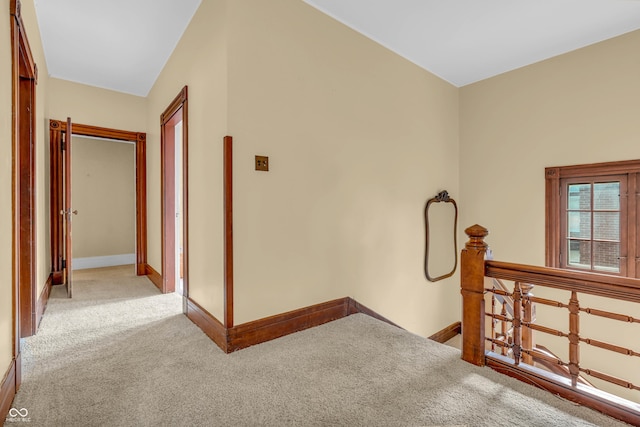 408 E Wabash Ave, Crawfordsville, IN 47933 - corridor with carpet and an upstairs landing