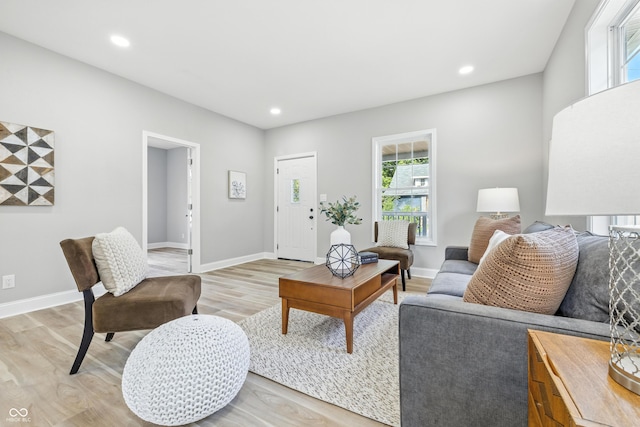2012 N Dexter St, Indianapolis, IN 46202 - living area with light wood-style flooring and recessed lighting