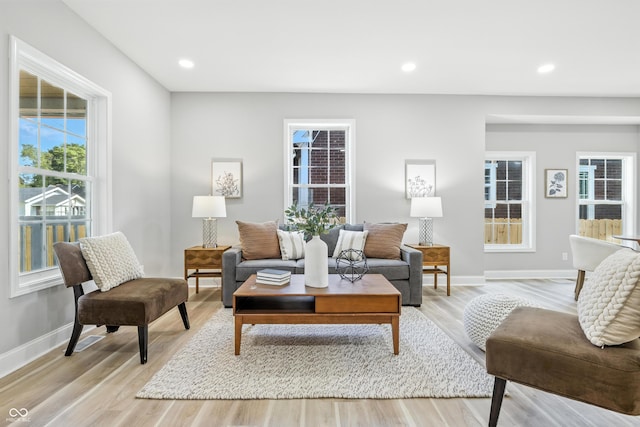 2012 N Dexter St, Indianapolis, IN 46202 - living room with light wood-style floors and recessed lighting