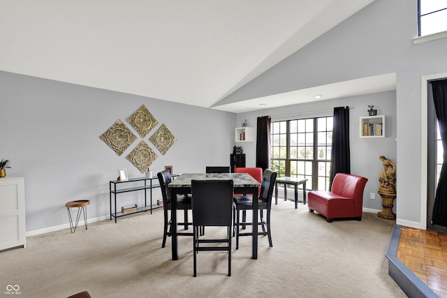826 Royal Saint George Dr, Greenwood, IN 46143 - dining space with vaulted ceiling and light carpet